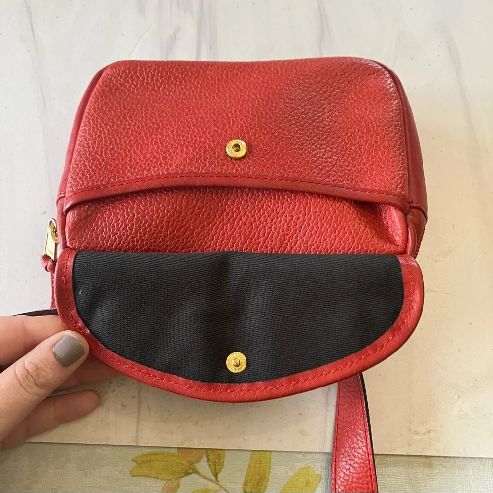 Vintage 90s red leather‎ belt bag fanny pack convertible Casa Lopez